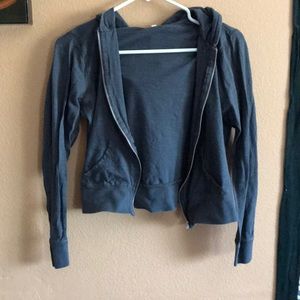 Cropped grey zip up jacket